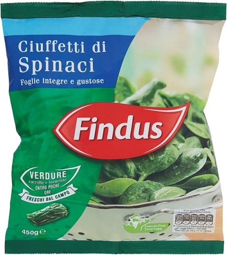 FINDUS CIUFFETTI SPINACI FOGLIA GR.450